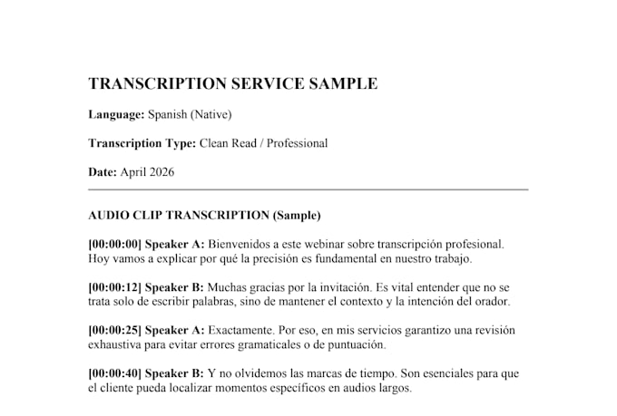 transcribe spanish audio accurately and professionally